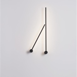 Aplica LED de perete design minimalist Synthesi negru H-90cm - Img 4