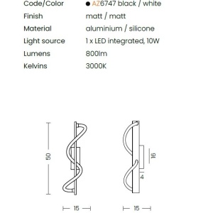Aplica LED de perete design modern PESCARA - Img 2