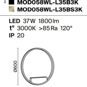 Aplica LED de perete design modern Rim alama 60cm, 3000K 58016 universul-luminii.ro