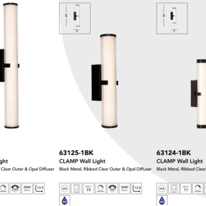 Aplica LED de perete / oglinda baie IP44 Clamp negru 158886 universul-luminii.ro