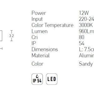Aplica LED de perete pentru iluminat exterior, IP54 Criem alb 118236 universul-luminii.ro