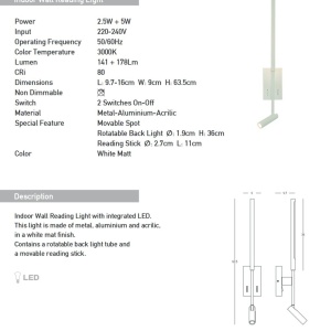 Aplica LED de perete stil minimalist Mija alba 155096 universul-luminii.ro