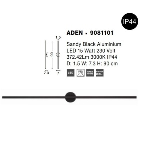 Aplica LED design liniar cu protectie IP44 Aden 90cm 213736 universul-luminii.ro