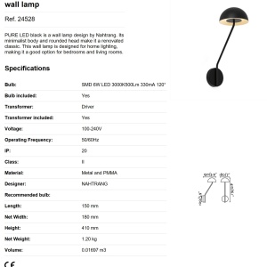 Aplica LED design minimalist PURE neagra - Img 6