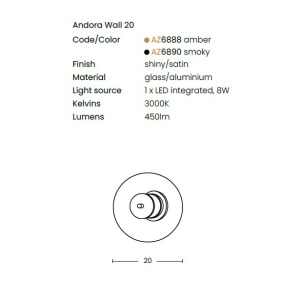 Aplica LED design modern ANDORA 20 amber - Img 2