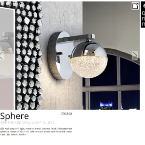 Aplica LED design modern Sphere crom SV-793168 - Img 5
