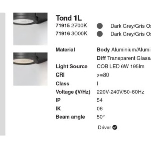 Aplica LED exterior iluminat arhitectural IP54 TOND 1L 2700K 217756 universul-luminii.ro