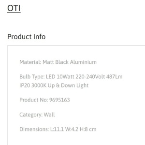 Aplica LED iluminat ambiental Up & Down OTI negru, NVL-9695163 - Img 9