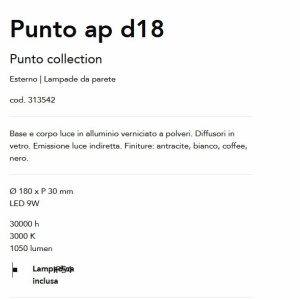 Aplica LED iluminat exterior ambiental Punto ap d18 negru 64316 universul-luminii.ro