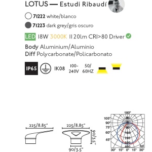 Aplica LED moderna de exterior ambientala IP65 LOTUS alba 82116 universul-luminii.ro