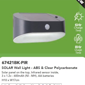 Aplica LED solara de exterior cu senzor de miscare IP44 Solar 215906 universul-luminii.ro