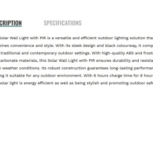 Aplica LED solara de exterior cu senzor de miscare IP44 Solar 223126 universul-luminii.ro