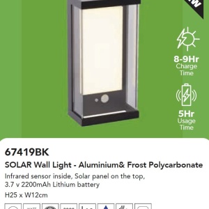 Aplica LED solara de exterior cu senzor de miscare IP54 Solar 140296 universul-luminii.ro