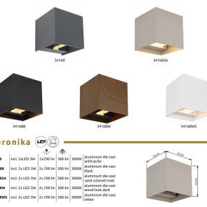 Aplica LED, Spot pentru iluminat exterior design modern IP54 Veronika nisip 10x10cm - Img 11