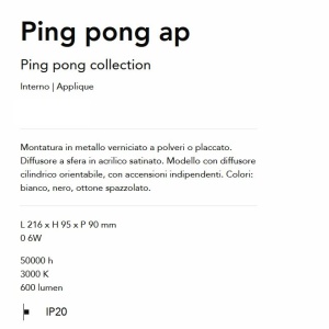 Aplica LED stil minimalist Ping pong ap negru 165516 universul-luminii.ro