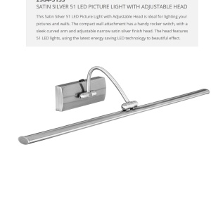 Aplica LED tablou directionabila Picture Lights argintiu satin 2984-51SS SRT - Img 2