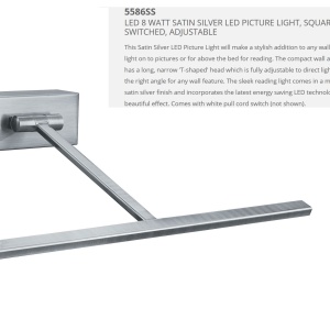 Aplica LED tablou directionabila Picture Lights argintiu satin 5586SS SRT - Img 2