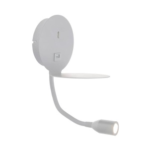 Aplica moderna cu suport, USB Charger, brat flexibil cu reader LED Hotel