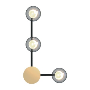 Aplica moderna decorativa 3xG9, Negru/Auriu Mat
