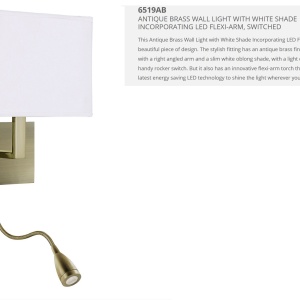 Aplica moderna eleganta cu reader Led Wall alama antic 6519AB SRT 53426 universul-luminii.ro