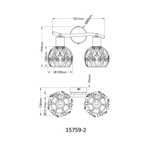 Aplica neagra din metal cu 2 spoturi MIKA 248066 universul-luminii.ro