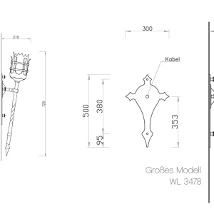 Aplica pentru interior/ Torta din fier forjat realizat manual in stil gotic WL 3477 49266 universul-luminii.ro