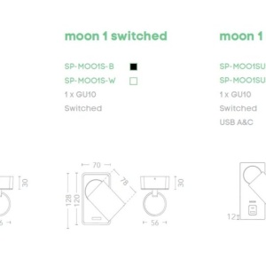 Aplica perete cu 1 spot directionabil Moon Round, bronz - Img 5