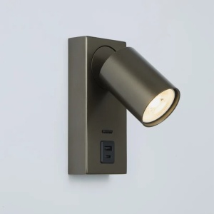 Aplica perete cu 1 spot directionabil Moon USB Switc, bronz - Img 2