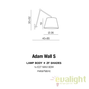 Aplica perete cu brat articulat ADAM S WH 174216 universul-luminii.ro