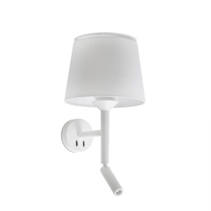 Aplica perete cu reader LED moderna design elegant SAVOY alba 84056 universul-luminii.ro
