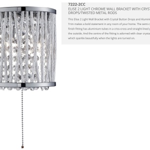 Aplica perete eleganta design modern Elise 7222-2CC SRT - Img 3