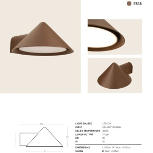 Aplica perete exterior iluminat LED IP54 CONE - Img 6