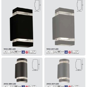 Aplica perete exterior IP44 Up and Down Sheffield negru 174276 universul-luminii.ro