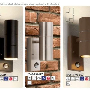 Aplica perete exterior Up and Down cu senzor de miscare Metro, maro ruginiu 110946 universul-luminii.ro