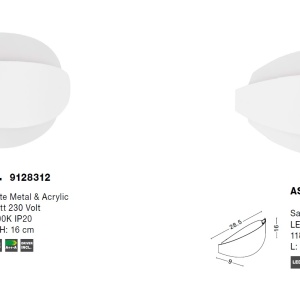 Aplica perete LED design modern ambiental Astrid 12W NVL-9128312 76836 universul-luminii.ro