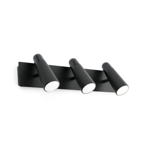 Aplica perete LED moderna cu 3 spoturi LAO neagra 29043