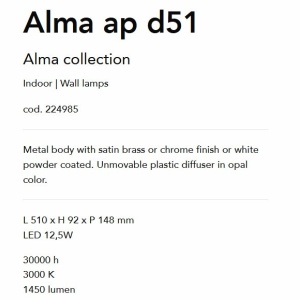 Aplica perete LED pentru oglinda, tablou ALMA AP D51 BIANCO 65976 universul-luminii.ro