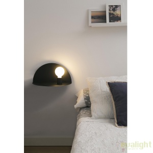 Aplica perete moderna cu raft NIT neagra dreapta 01006 44206 universul-luminii.ro