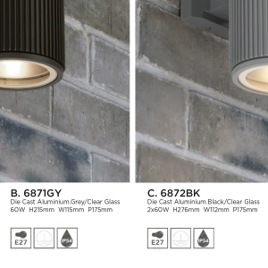 Aplica perete pentru exterior iluminat down Outdoor neagra 6871BK SRT 87296 universul-luminii.ro