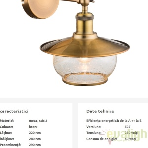 Aplica perete stil industrial Nevis 69030W GL 58126 universul-luminii.ro