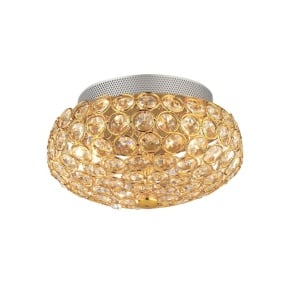 Aplica, Plafoniera cristal Venezian diam 25,5cm KING PL3 ORO 075402