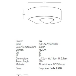 Aplica/Spot LED iluminat exterior ambiental IP54 Tera 154346 universul-luminii.ro