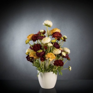 Aranjament floral, decor festiv design LUX, BABILON RANUNCOLO Small 50cm, multicolor