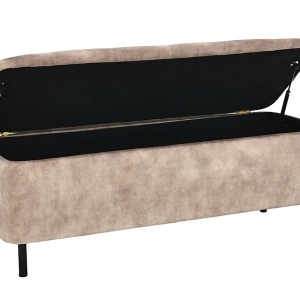 Bancheta cu spatiu de depozitare Catifea bej, EN VOGUE 120cm - Img 2