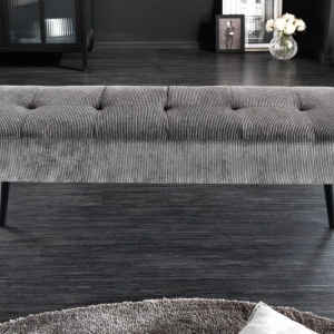 Bancheta tapitata design modern Boutique 100cm, gri inchis - Img 5