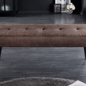 Bancheta tapitata design modern Boutique 100cm, maro - Img 6
