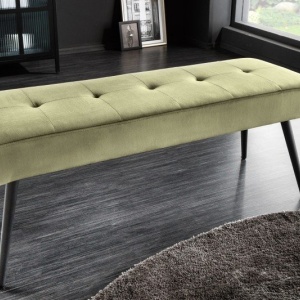 Bancheta tapitata design modern Boutique 100cm, verde masliniu - Img 6