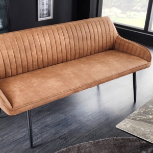 Bancheta tapitata design modern Turin 160cm, microfibra maro - Img 3