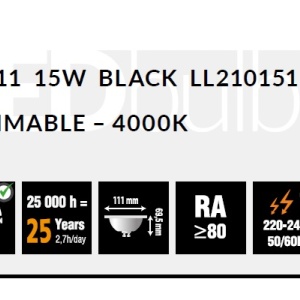 Bec LED dimabil ES111 BULB negru 15W 4300K 189286 universul-luminii.ro