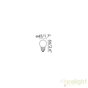 Bec LED E27 G45 ALB 1W 4000K 17471 52146 universul-luminii.ro